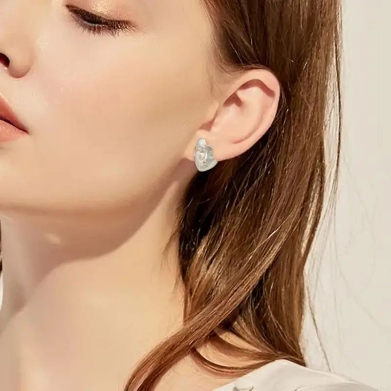 Stylish Mask Face Pattern Studs Earrings Daily Wear Earrings Alloy Texture Suitable for Versatile Outfit Combinations 