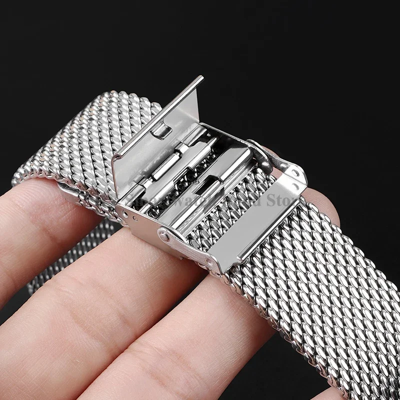 0.6 مللي متر 1.0 مللي متر Milanese شبكة الصلب حزام 18 مللي متر 20 مللي متر 20 مللي متر 24 مللي متر ل Seiko ل أوميغا الفولاذ المقاوم للصدأ المعادن معصمه سوار عالمي