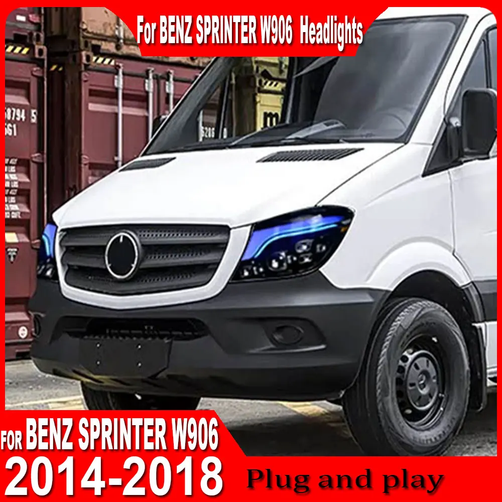 Car headlight For Benz Sprinter 2014-2018 W906 Front Lamp Assembly Upgrade Startup Effect LED 4 Projector Lens Tools Accessories