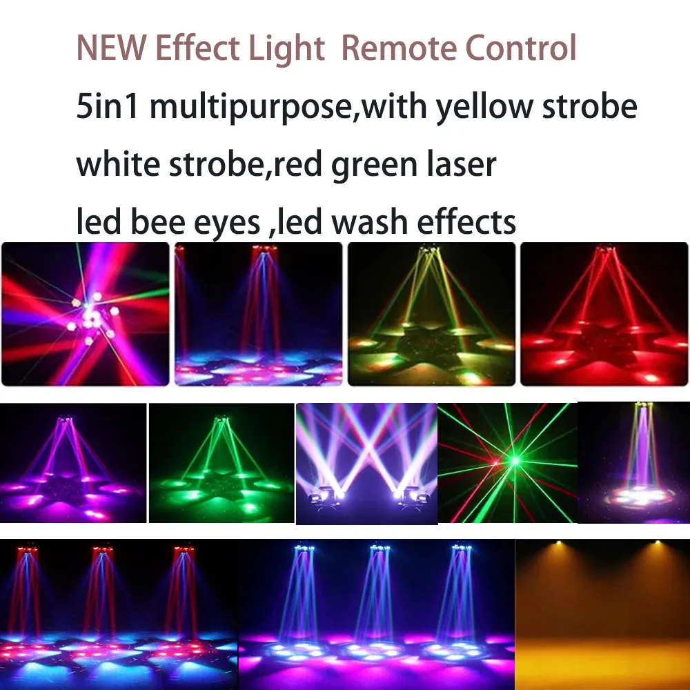 Remote Control DJ Lighting 150W LED Bee Eye Moving Head Light Flash Effect Light with White Yellow Strobe Beam for Night Club