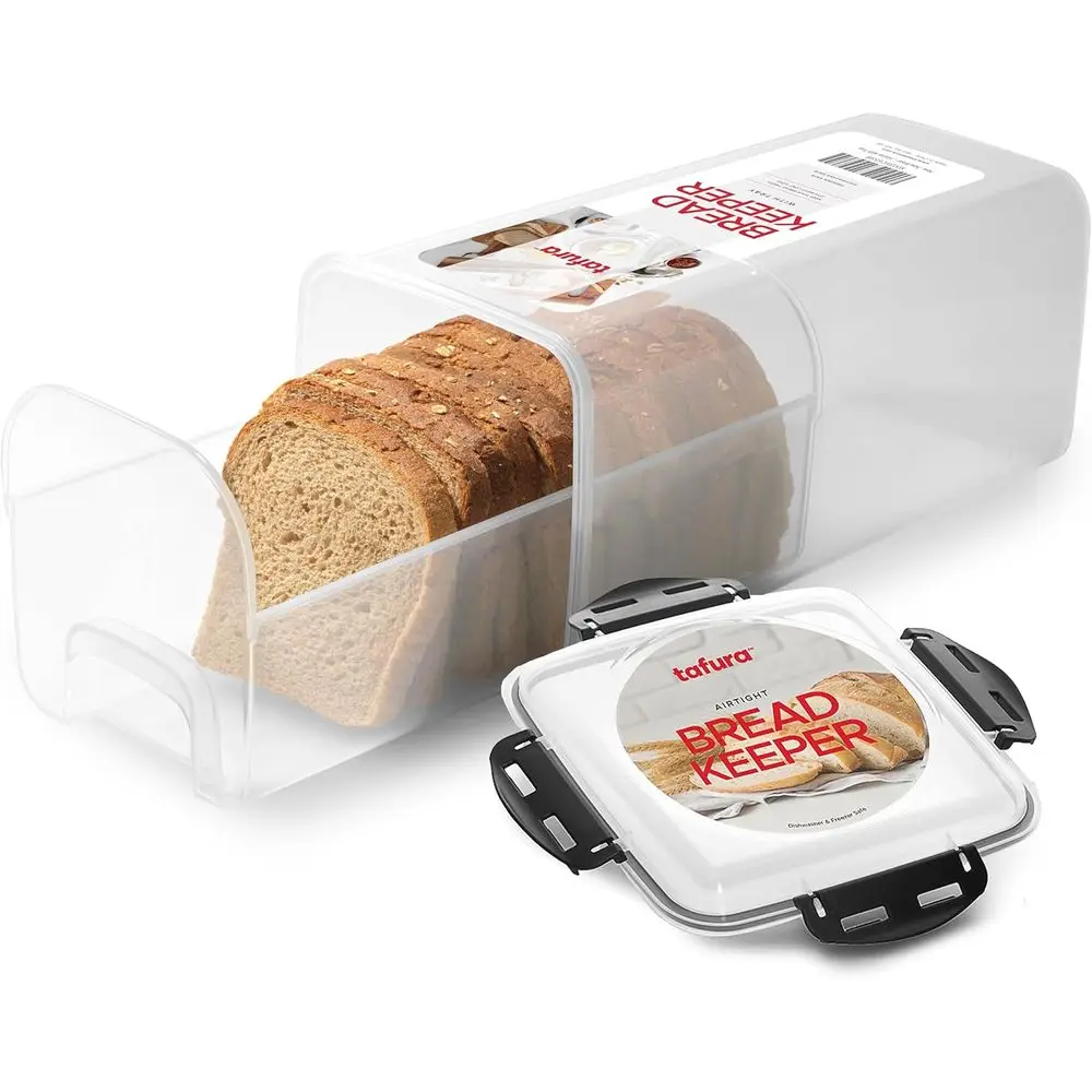 

Bread Storage Container with Tray, Plastic Bread Box, Bread Container with Airtight Lid, Loa Bread Keeper, Bread Holder or Homem