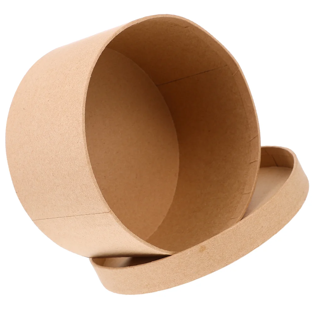 

Cardboard Boxes with Lids DIY Kraft Paper Gift Round Chocolate Light Brown Bridesmaid Mens Gifts