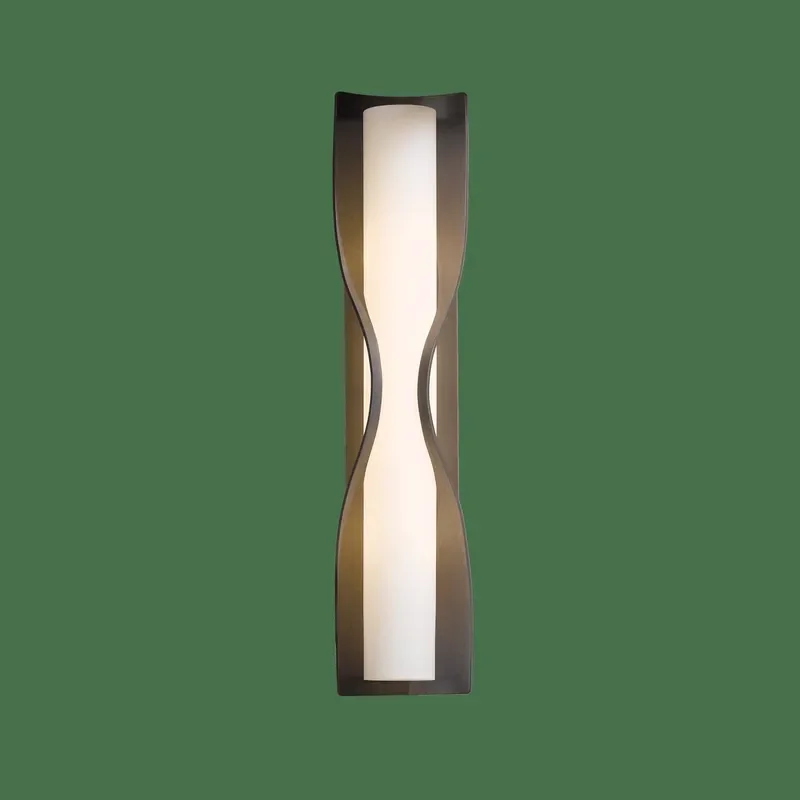 Modern Bronze Finish LED Sconce with White Glass Shade Indoor Lighting Wall Lamp for Bathroom Bedroom Hallway Study Room