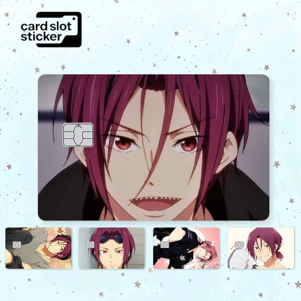 Cartoon Rin M-Matsuoka Credit Card HD Stickers Game Card Decal Small Chip Waterproof Sticker Gift