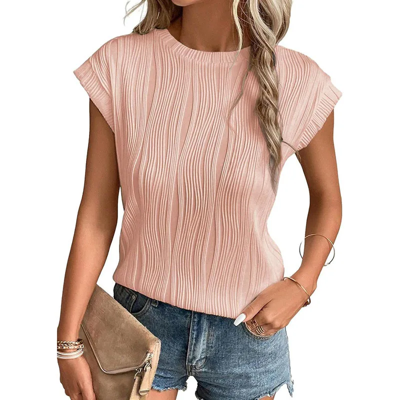 T shirt women 2026 fashion round-neck ultra-short sleeves solid color summer T-shirts top tshirt women's clothing