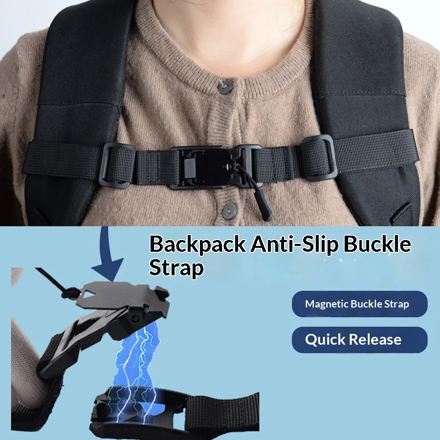 Magnetic Quick Release Chest Strap Adjustable Detachable Sternum Strap Backpack Accessory Outdoor Camping Tactical Bag Parts
