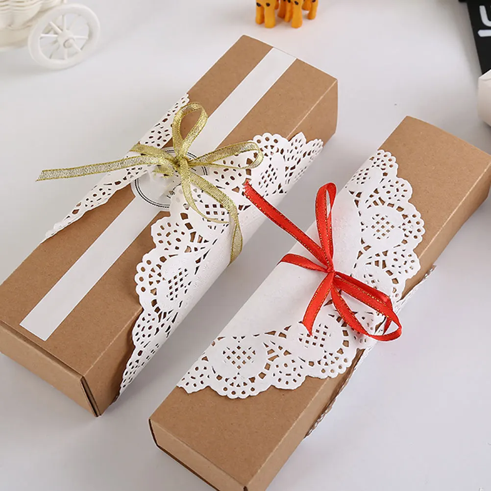 

10pcs Macaron Boxes Kraft Paper Packaging Box Cookie Containers Drawer Shaped Macaron Container for Home Dessert Shop ( Color)