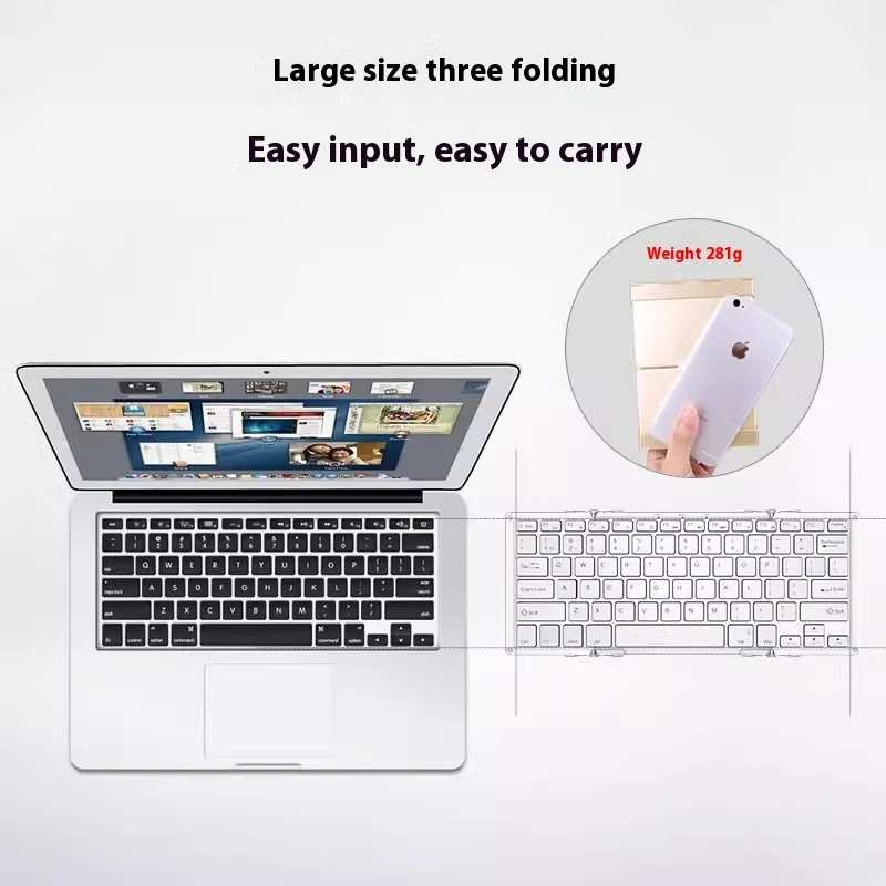 Teclado plegable con arco, Bluetooth, inalámbrico, luz Rgb, personalizado, teclado plegable con Bluetooth, accesorios para jugadores de Pc para Mac de oficina