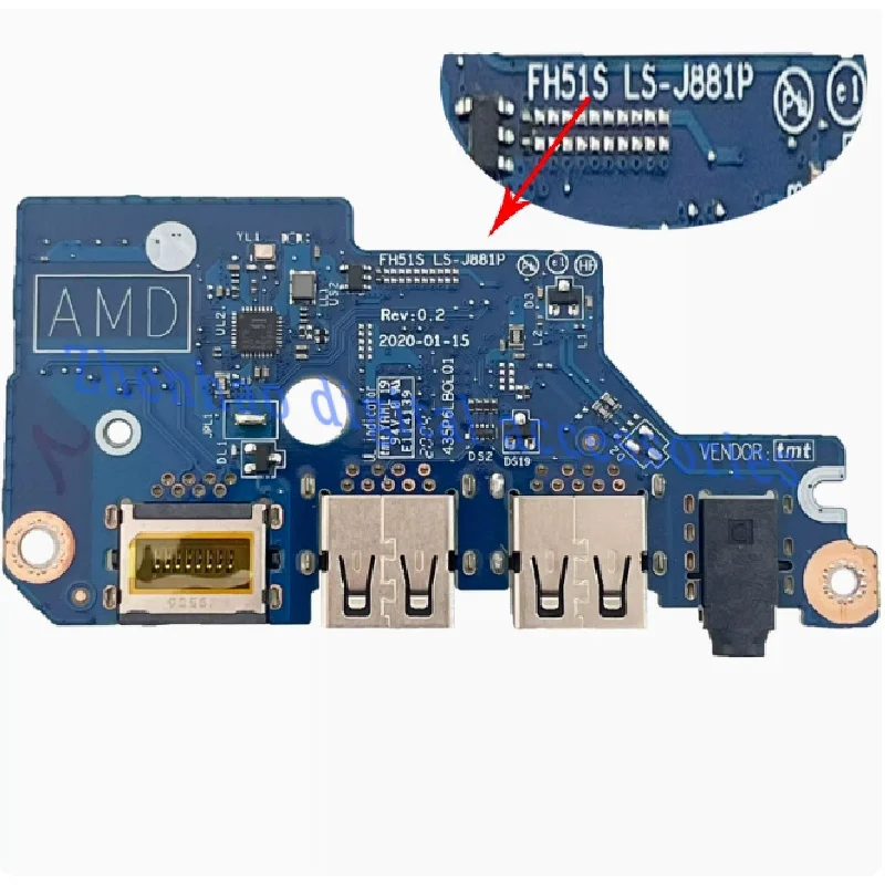 Imagem -02 - Usb Placa Ethernet Áudio para Acer Nitro Ls-k851p Ls-j881p 55 57 Gtx1650 Gtx1650ti 95 Novo