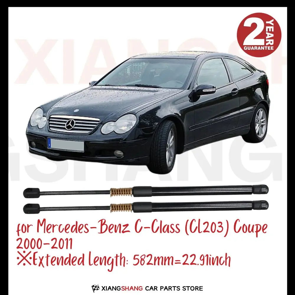 

2pcs Rear Tailgate Damper for Mercedes-Benz C-Class (CL203) Coupe 2000-2011 WITH SPRING Trunk Boot Gas Charged Gas Struts