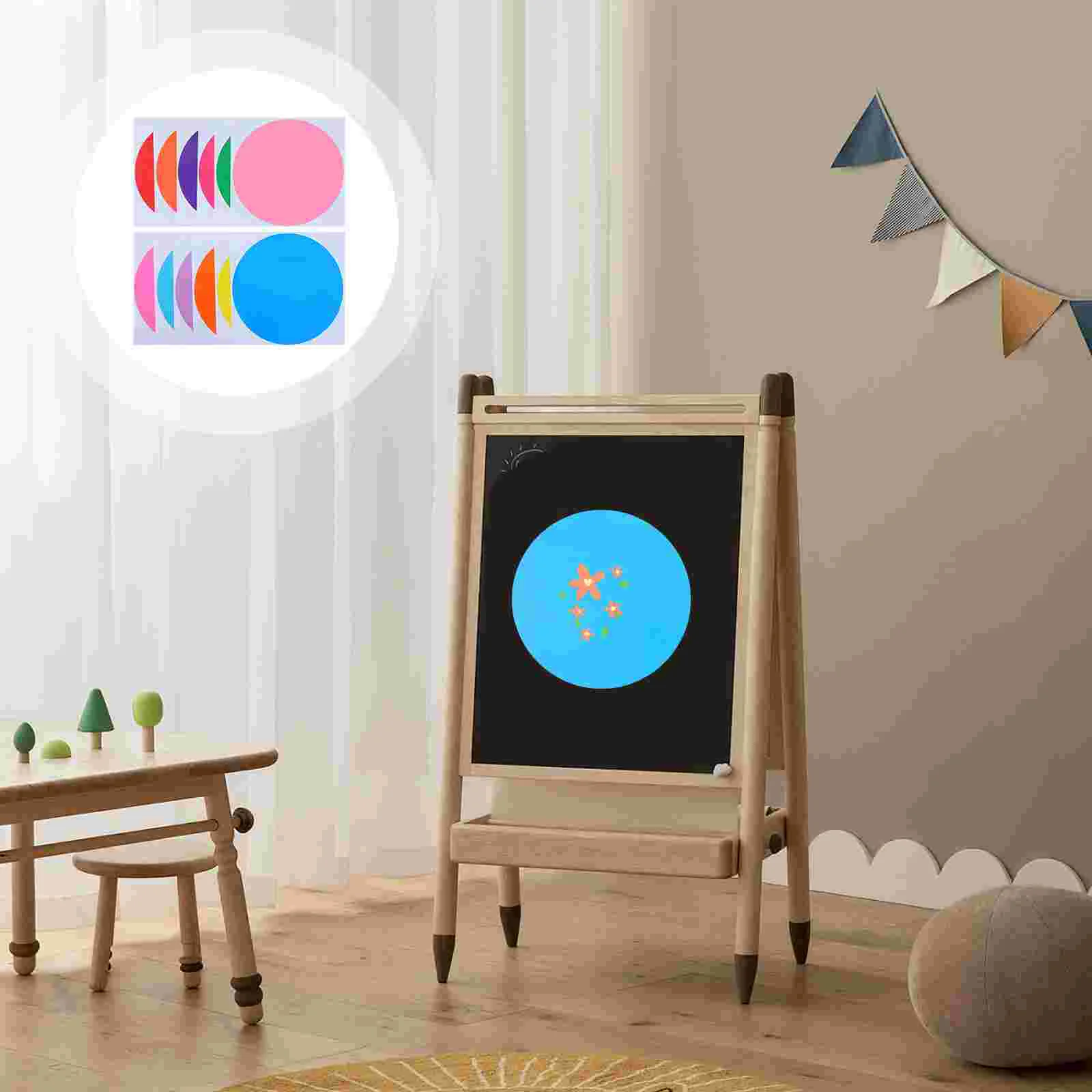 

12 Sheets Erasable Stickers Self-adhesive White Applique Removable Colorful Table Adhesive Whiteboard Pvc Child