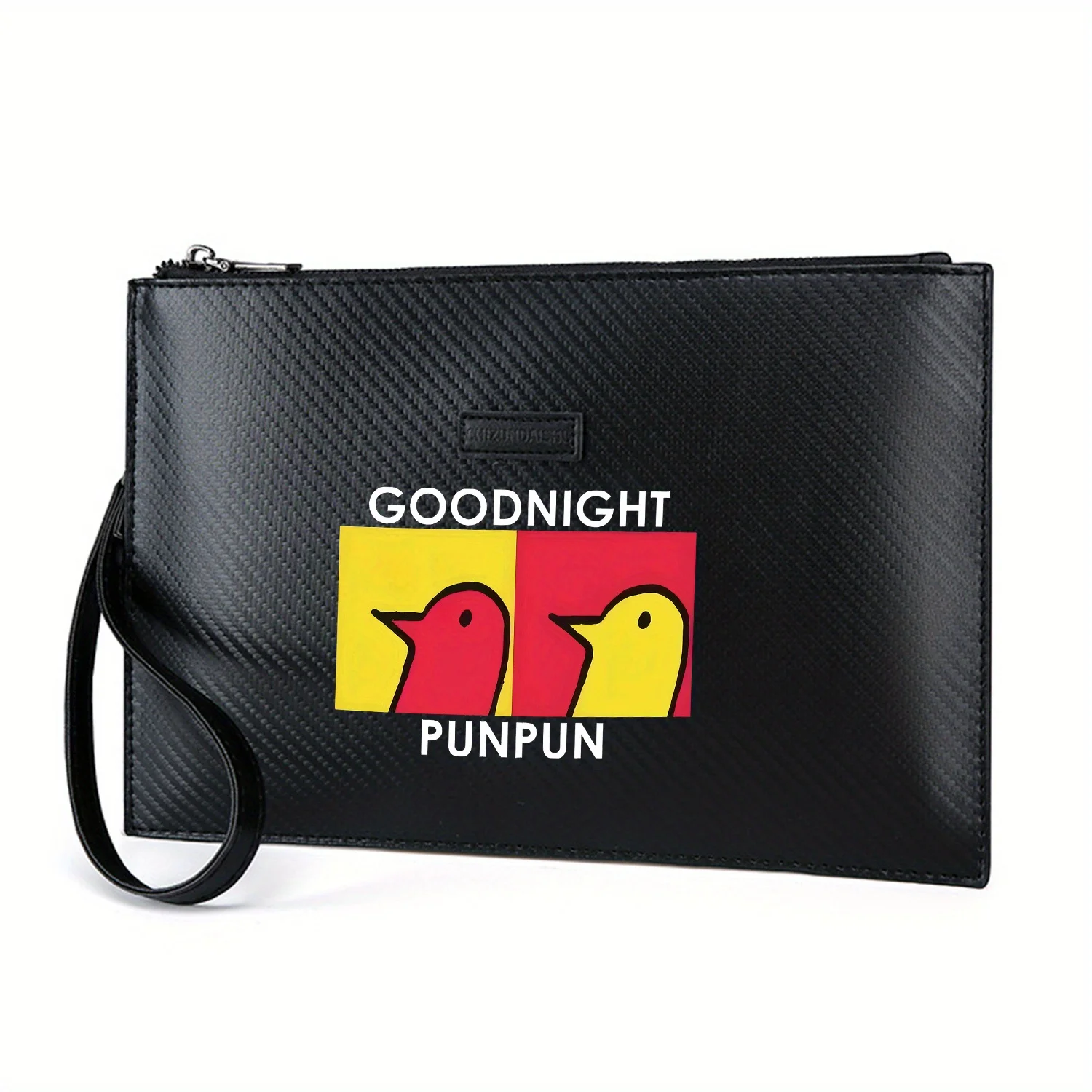 Birds face good night yellow red Elegant Printed PU Men's Handbag Fashionable and Practical for Everyday Carry