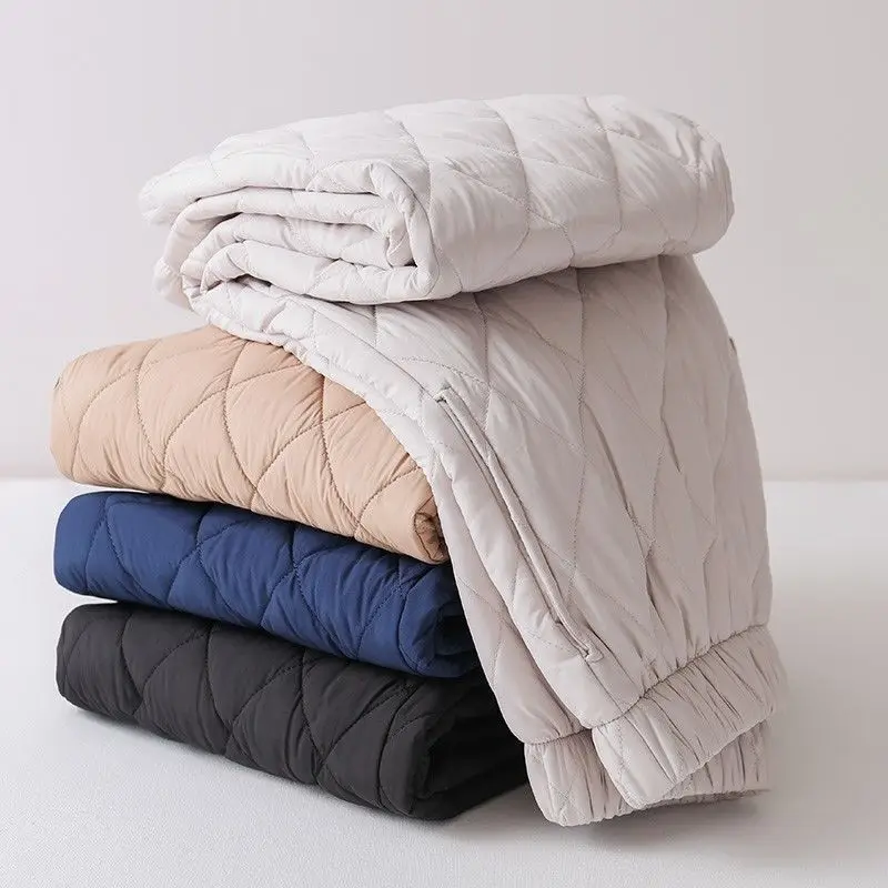 

Winter Women Down Cotton Pants Thicked Thermal Quilted Cotton Trousers Middle Aged Elderly Mama Warm Sweatpants Women Clothes