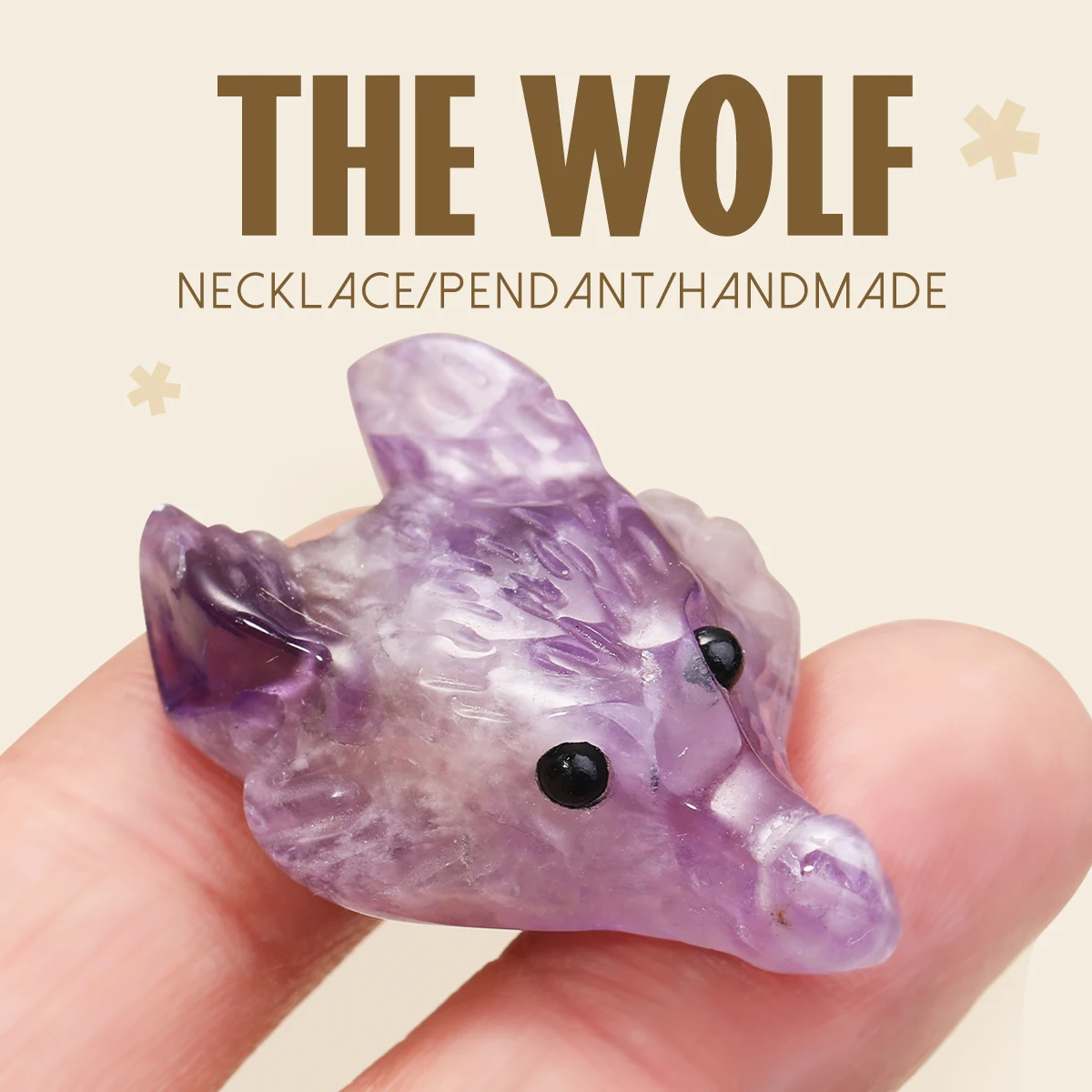 Jewelry Making Japan - Кулон-лиса из натурального целебного кристалла, камень