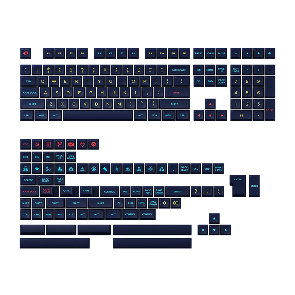 Akko Starry Night Keycap Set 187-key PBT Double-Shot OSA Profile Mechanical Keyboard Keycaps Compatible with Major Layouts