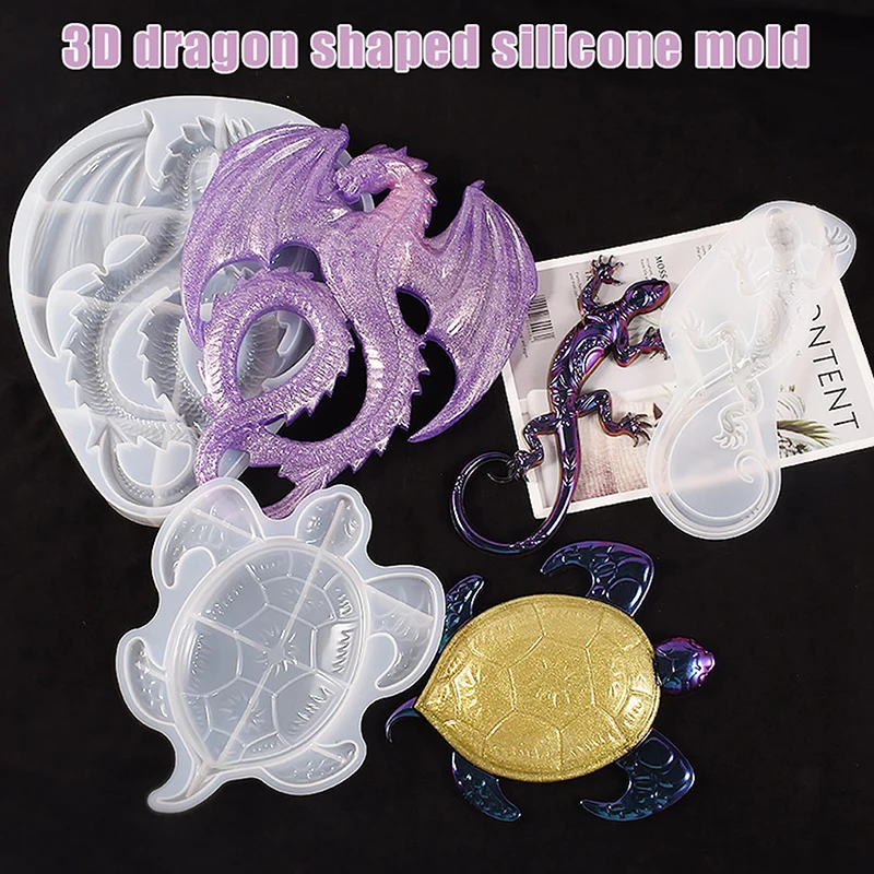 Hot Sale 1 Piece 3D Dragon, Turtle, Gecko And Other Silicone Mold For Resin Casting, DIY Wall Hanging Decoration