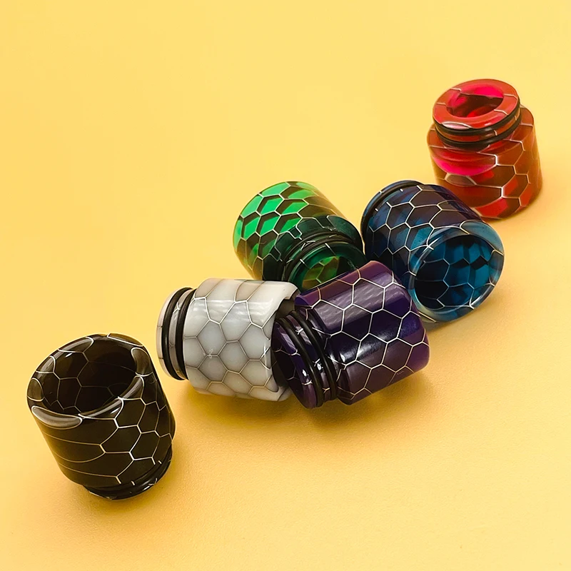 DSX Snakeskin Epoxy Resin Stainless steel 810 Threaded Tip Resin Material Honeycomb 810 Mouthpiece Nozzle Anti Scald Straw Joint