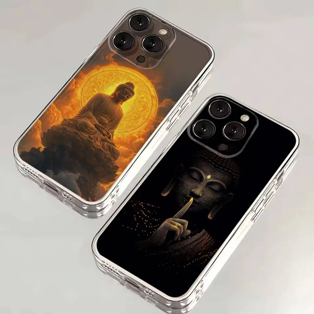 

Buddha Art Pattern Phone Case For iPhone 16,15,14,13,12,11 Plus,Pro,Max,XR,XS,X,7,8 SE,Mini Transparent Silicone Soft