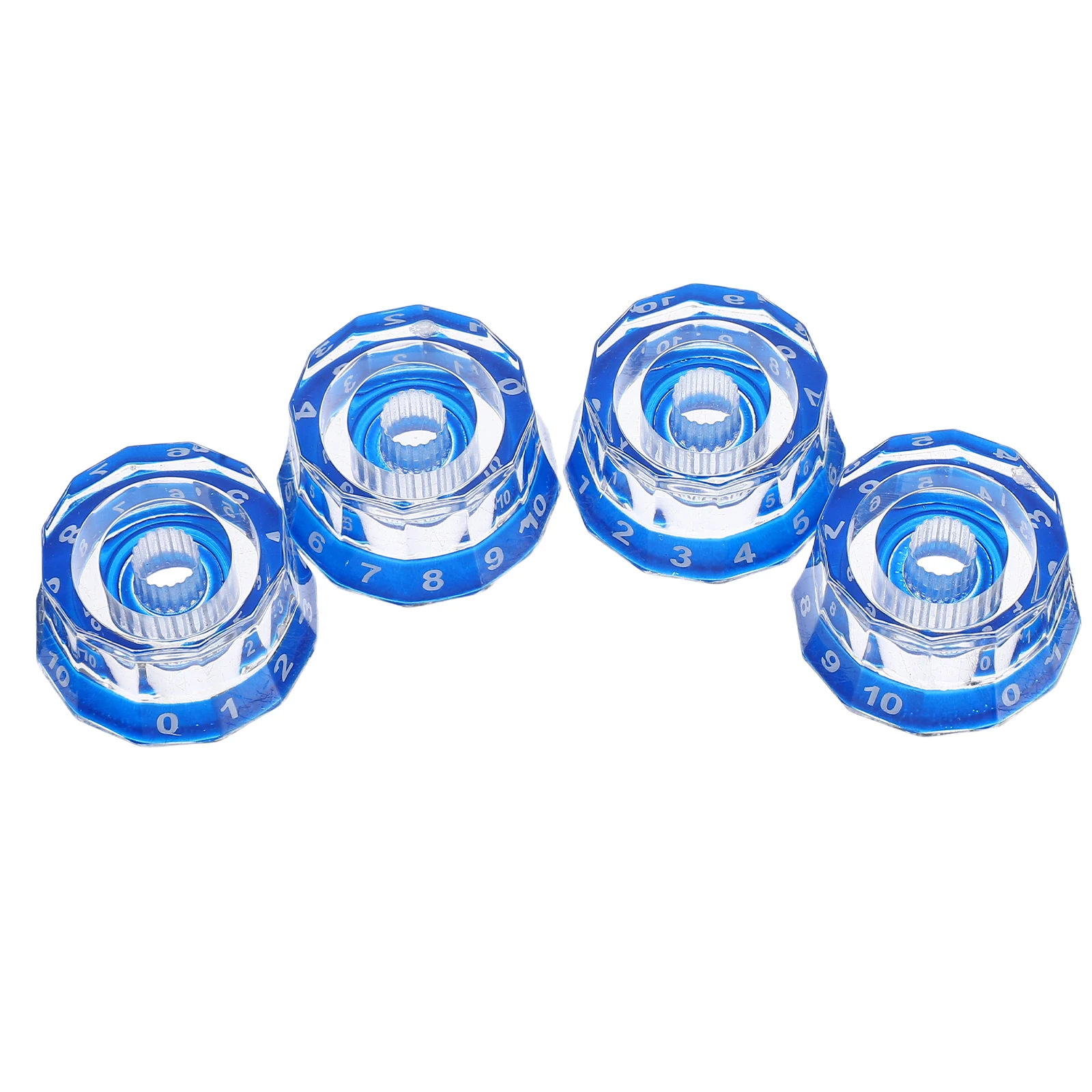 

4 Pcs Guitar Volume Knob Clear Knobs Electric Repair Parts Control Replacement Blue Bass