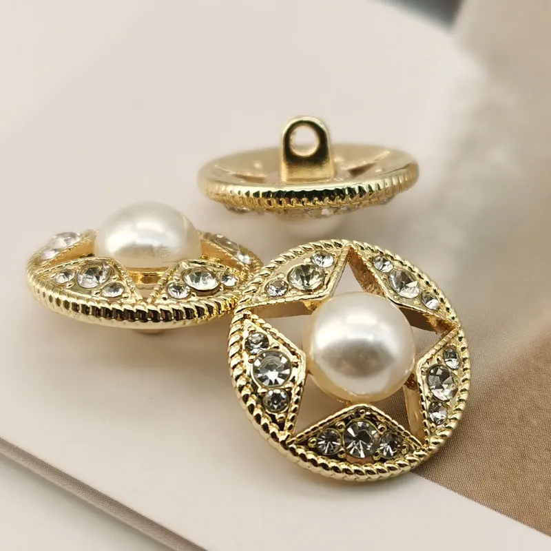 Metall knöpfe für Bekleidungs designer hand gefertigte Luxus kleidung Näh zubehör Perle Strass dekorieren DIY Bastel bedarf – Detail 10
