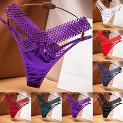 Oco Out Sexy Calcinha Cintura Baixa Lingerie Knicker Ice Silk Briefs Feminino Cuecas Thongs Cor Sólida Mulheres Roupa Interior 2023 Novo