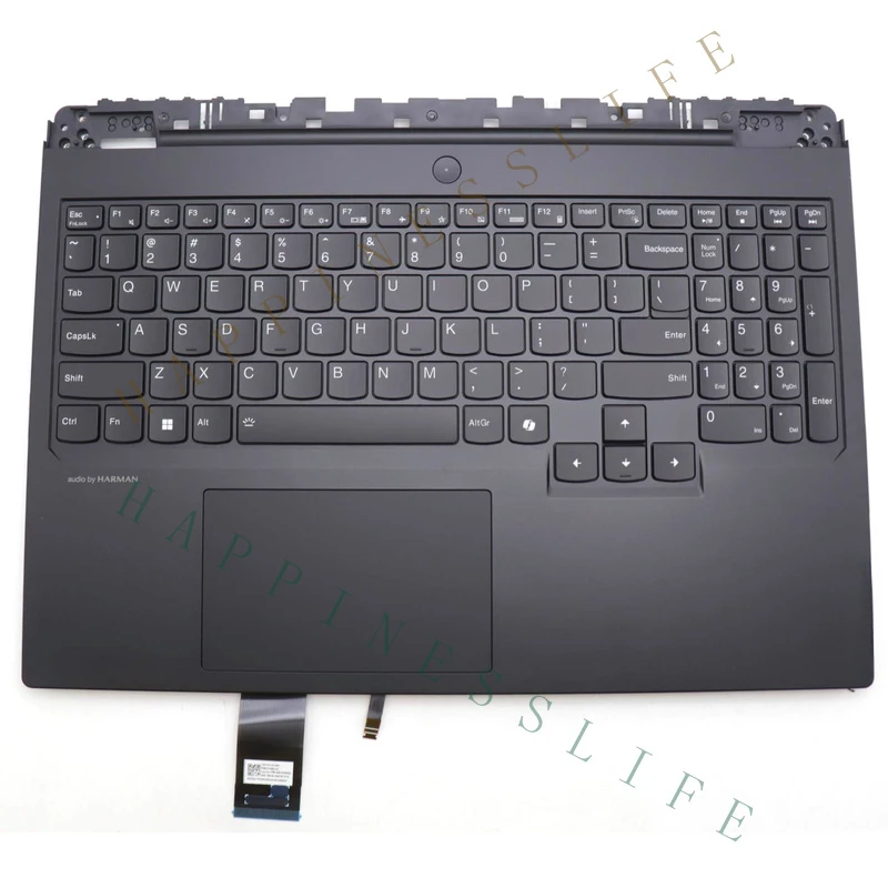 OM+ New Palmrest Upper Case with American White Backlit Keyboard for Legion Pro 7 16IRX9H 83DE