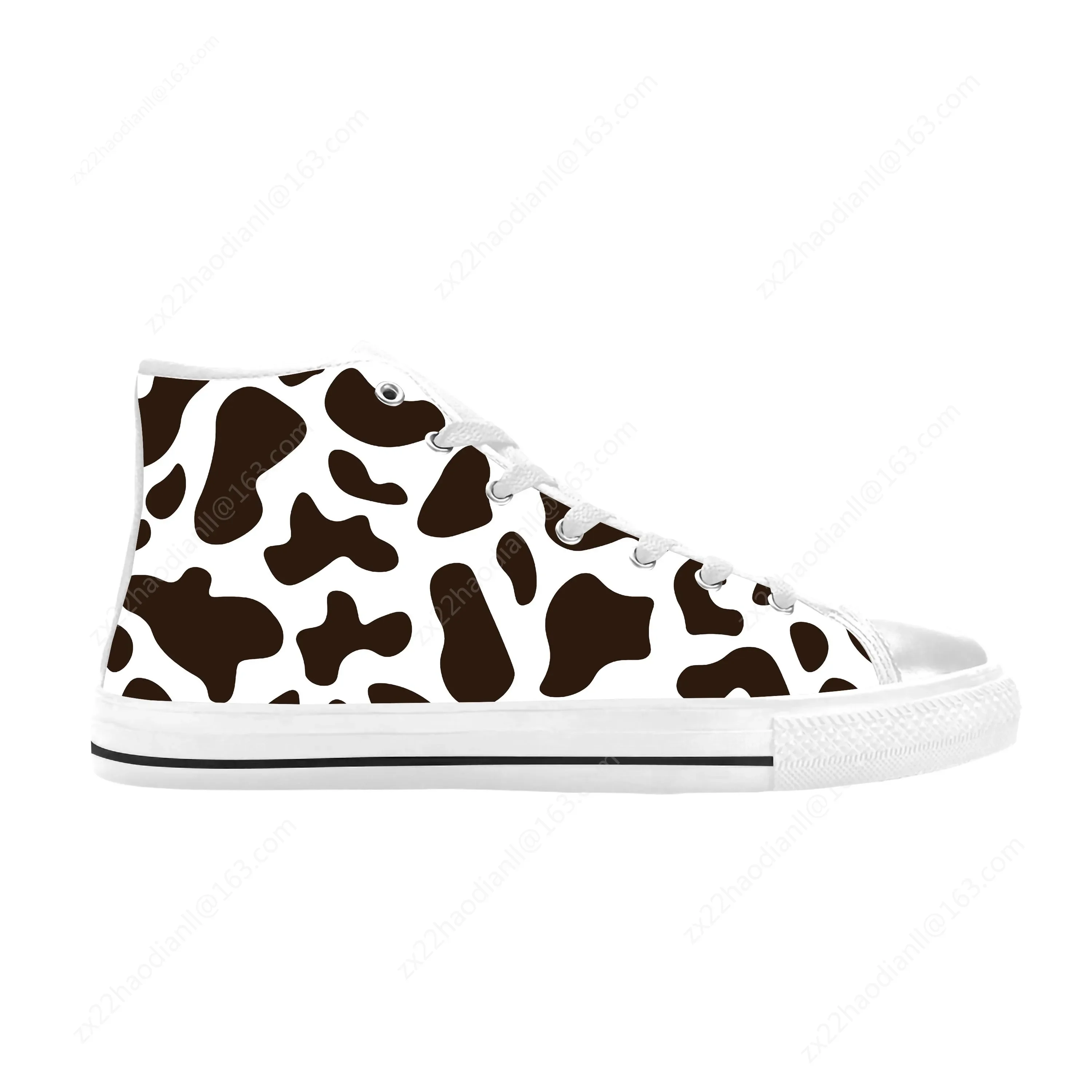 Animal Cow Print Pattern Anime Cartoon Manga Cool Casual Cloth Shoes High Top Comfortable Breathable 3D Print Men Women Sneakers