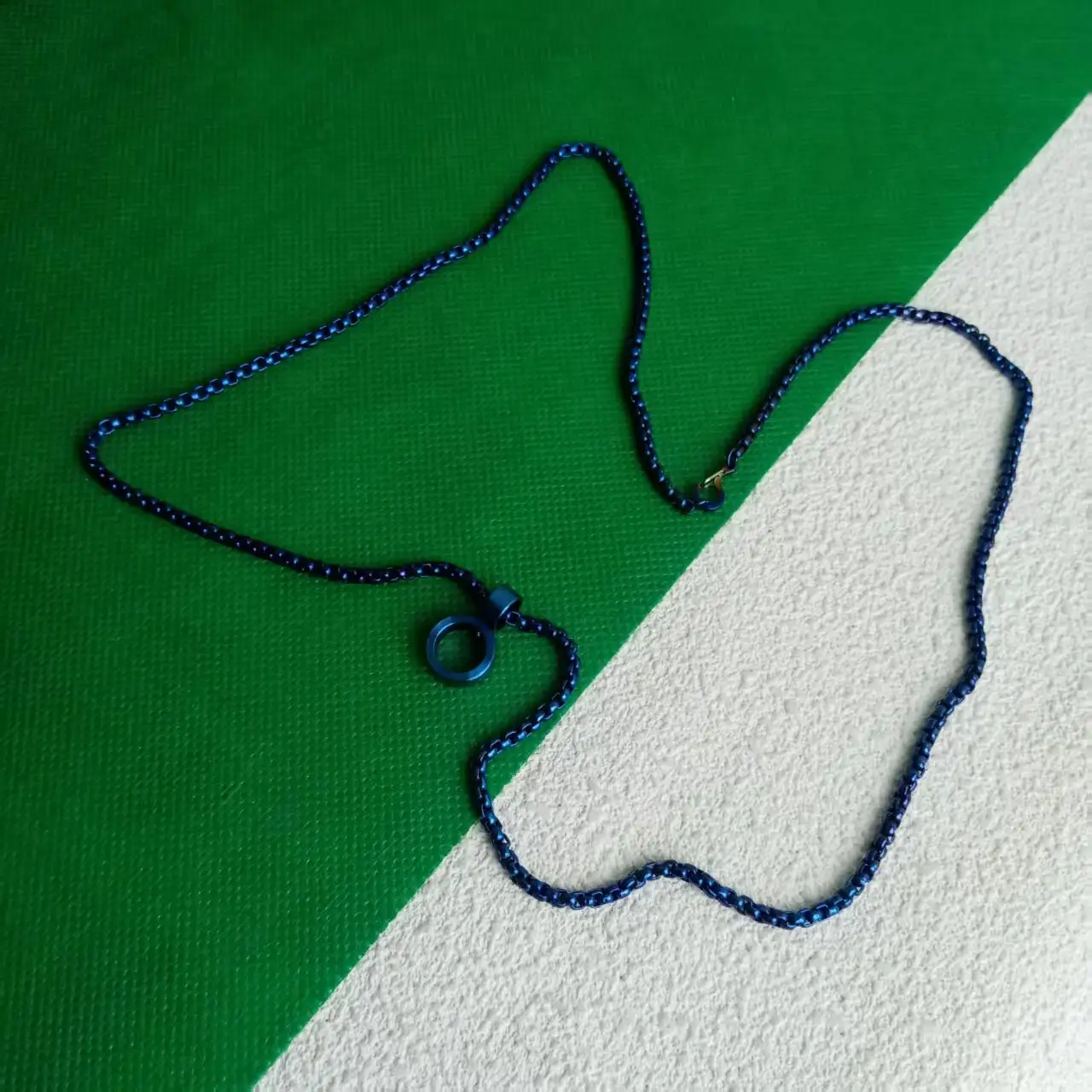 3.0mm pure titanium blue box chain, non electroplated medical grade anti sensitive neck chain, suitable for both men and women t