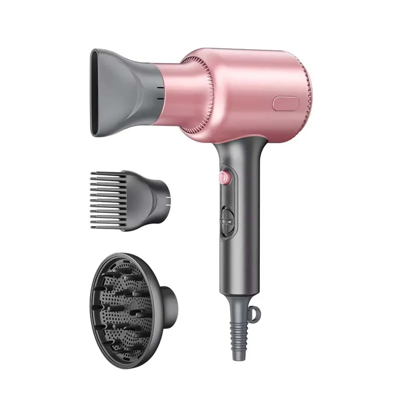 

Hair Dryer Rose Gold Ionic Dryer for Curly Hair with 3 Attachments Fast Drying Blow Dryer with Ceramic Technology