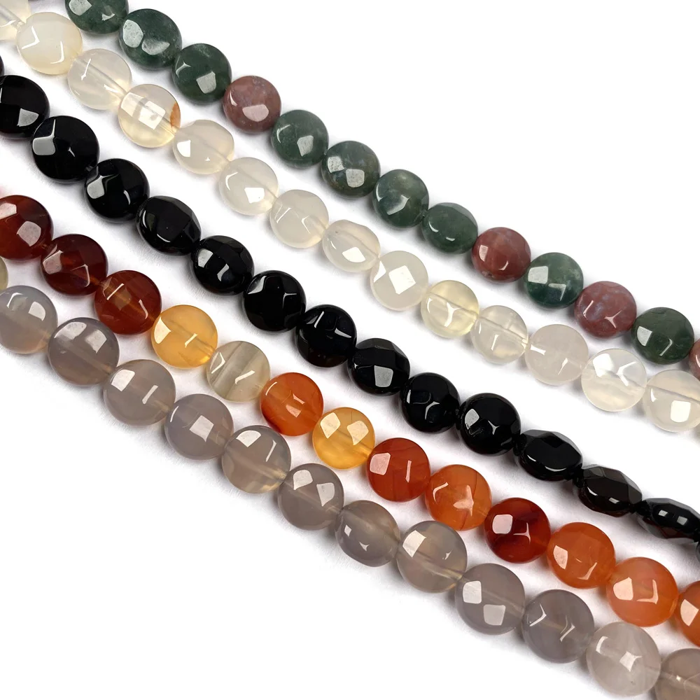 

Natural Stone Feceted Beadesd Round Shape Gemstone Isolation Loose Beads for Jewelry Making DIY Necklace Bracelet Accessories