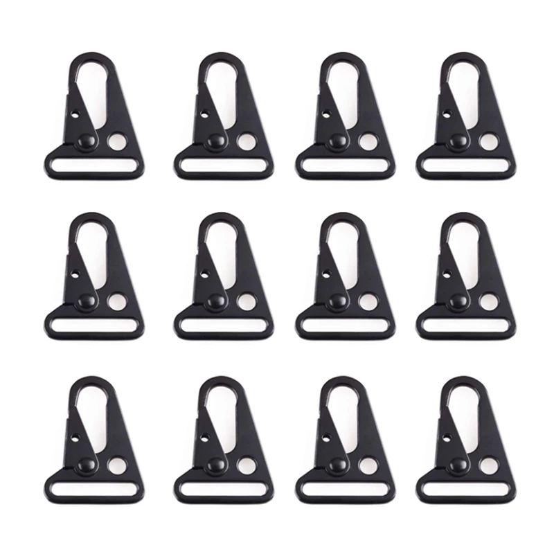 Hot 12 Pcs Enlarged Mouth Clip Sling Clasp Olecranon Hook For Sling Outdoors Bag Backpack,Carabiner Keychain Snap Hooks