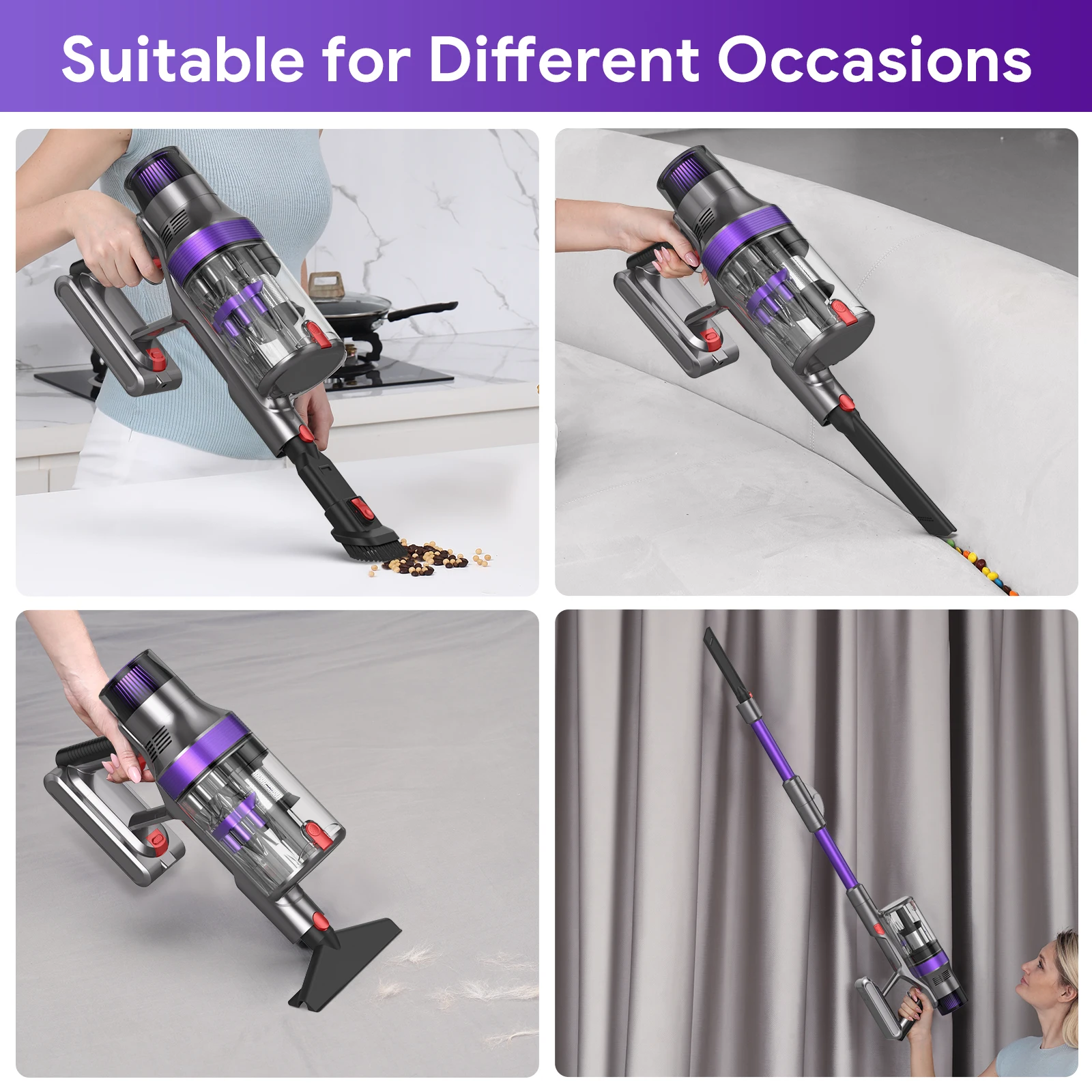 New Designer S702 Cordless Vacuum Cleaner Stick 38kPa Suction for Carpet Plastic Tile Floor Cleaning Electric Power for Cars