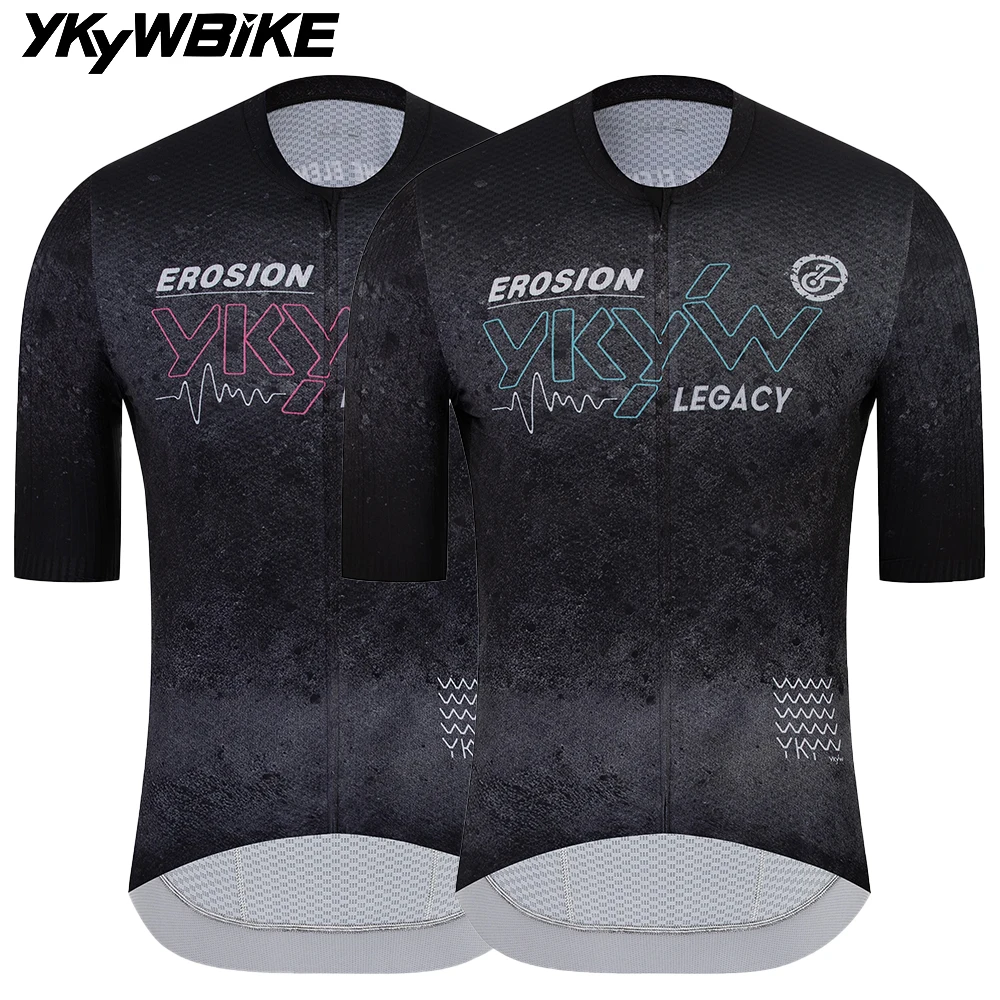 

YKYWBIKE Men 2026 Summer Short Sleeve Cycling Jersey Pro Lightweight Breathable Quick Dry High Elastic Road Bike MTB Tops