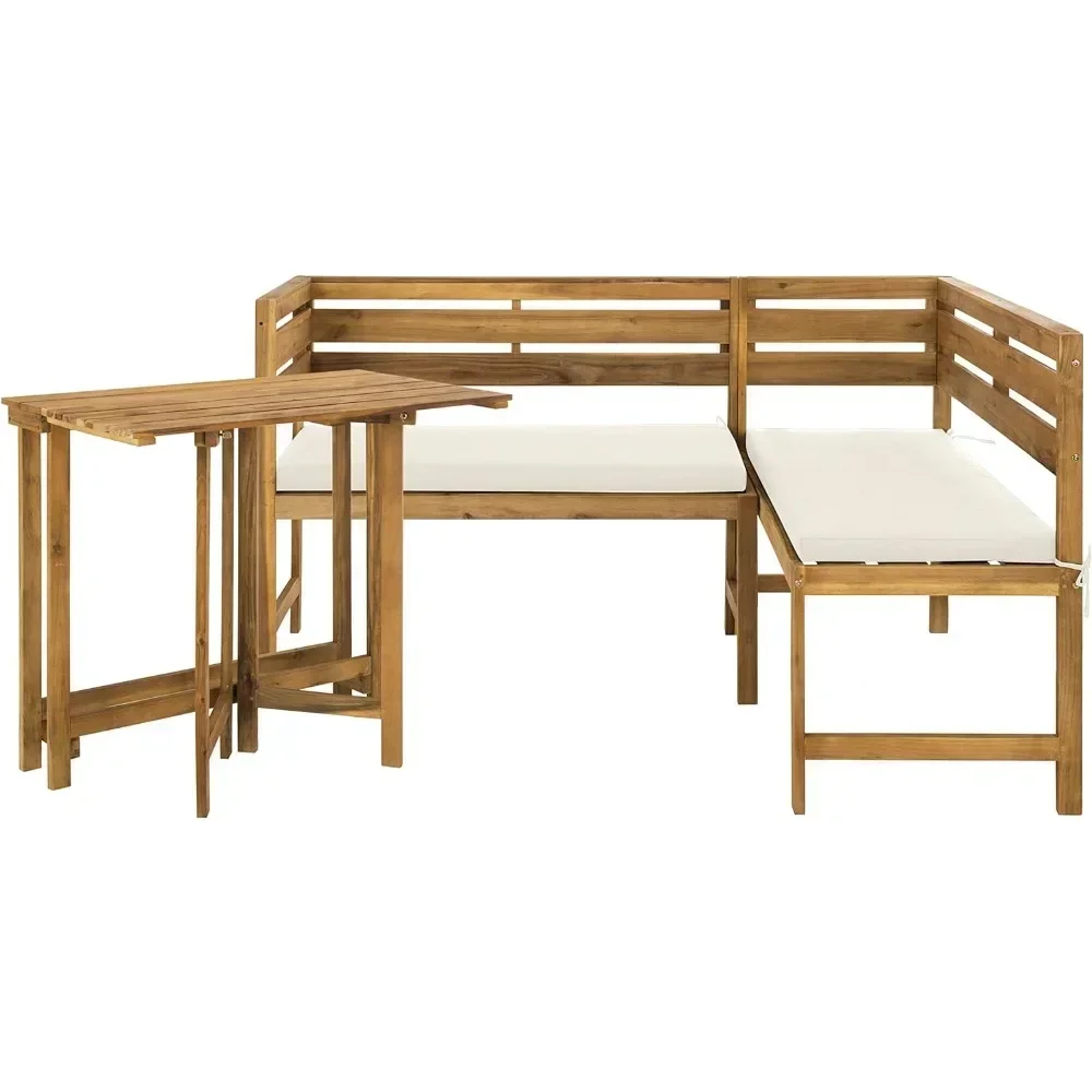 

Teak Balcony Corner Lounge Outdoor Set, Courtyard Dining Set, Garden Furniture