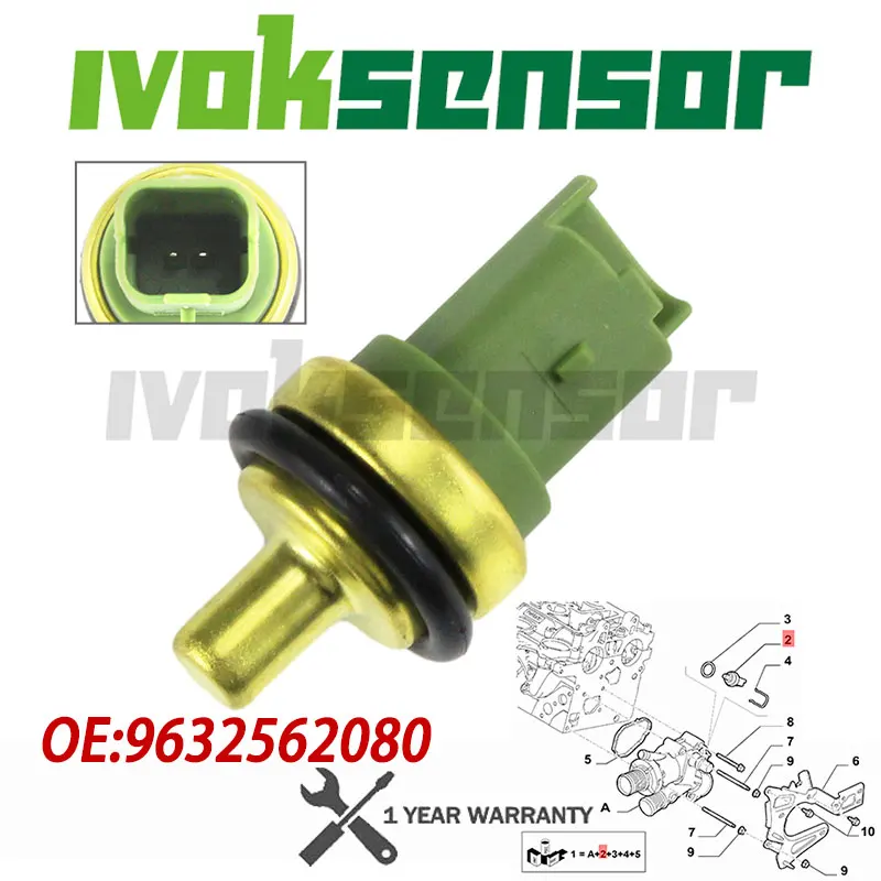 

1338.C1 Coolant Water Temperature Sensor Switch For Peugeot 107 206 207 208 307 307 308 406 407 3008 4007 Partner 9632562080