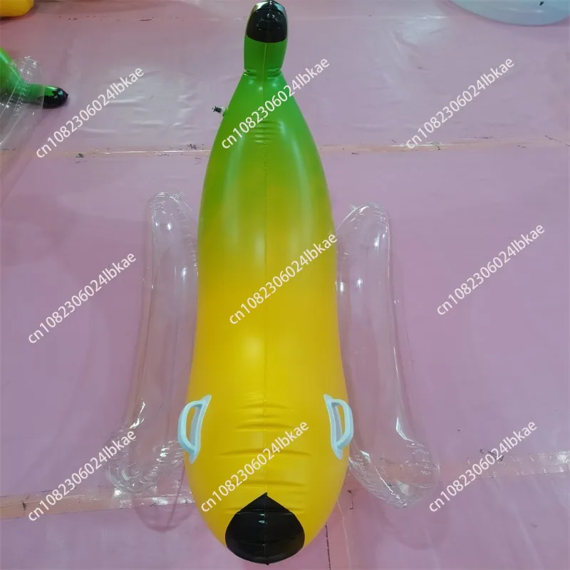 Inflatable banana floating row PVC mount Banana boat floating bed Water inflatable toy Banana mount floating row
