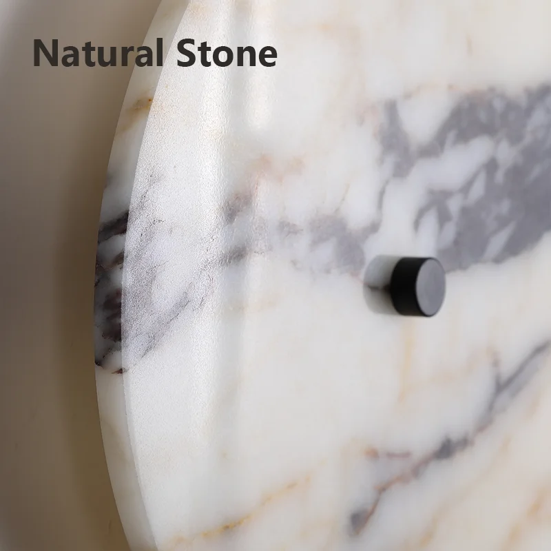 Round Luxury Natural Stone Wall Lamp Living Room Background Wall light Modern Bedroom Decoration light hallway lighting fixtures