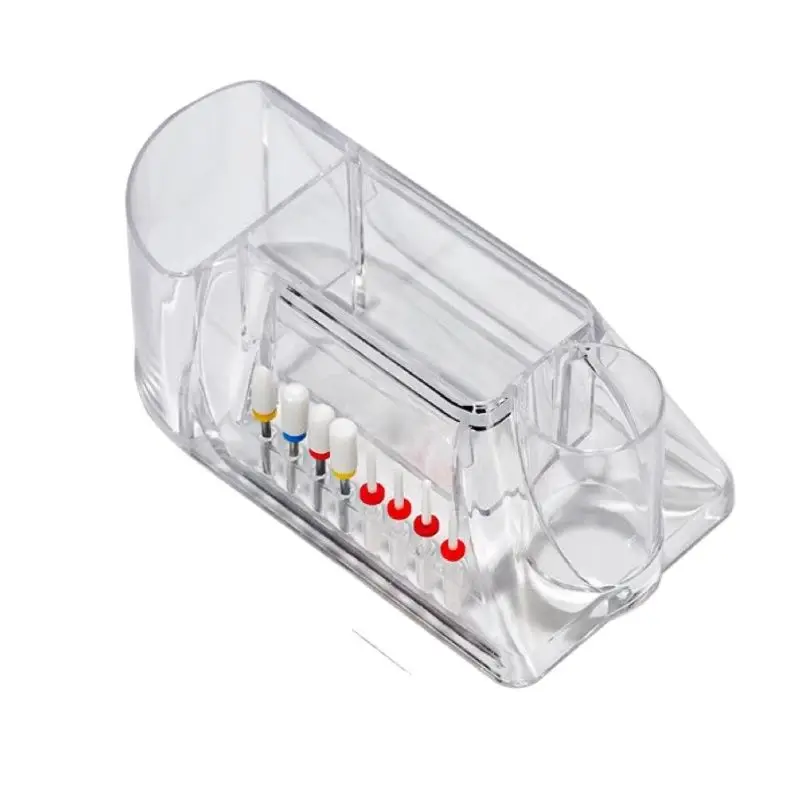 Caja de almacenamiento de gran capacidad para taladro de uñas, soporte para cabezal de pulido, organizador de brocas para manicura