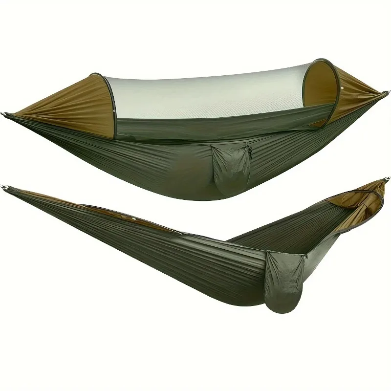 

Hiking Portable Large Camping Hammock with Mosquito Net Outdoor Parachute Ultralight Hanging Hammocks Tree Straps Swing Bed