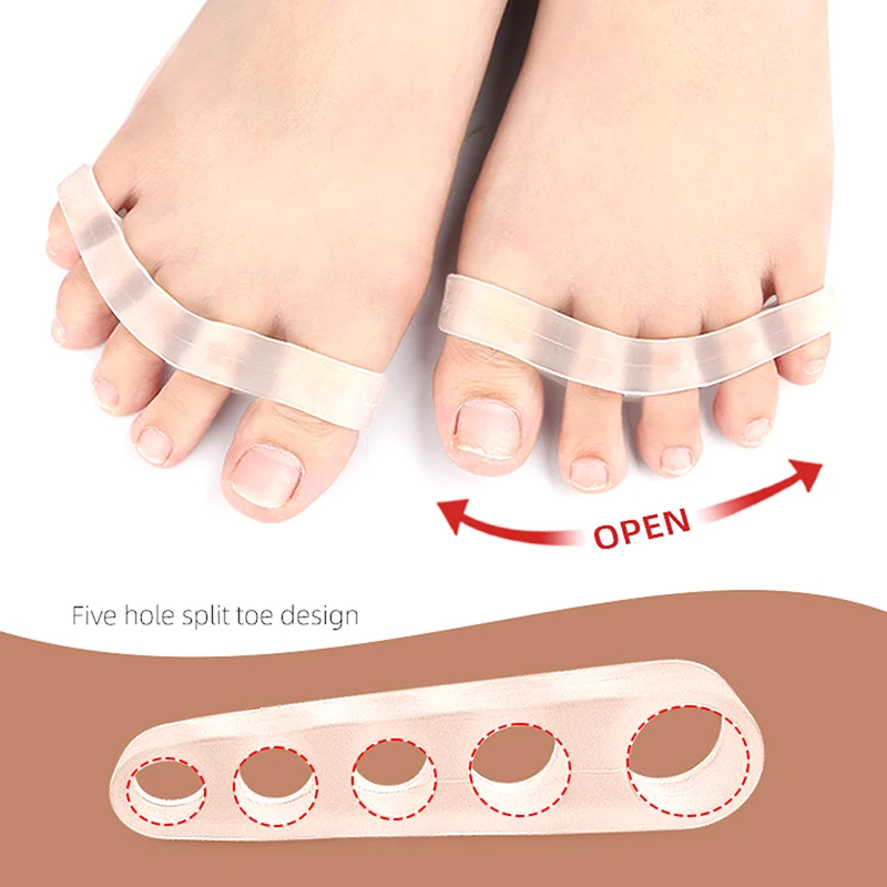 1Pair Toe Separator Correction Hallux Valgus Corrector Silicone Orthopedic Hammer Separator Straightener Foot Care Tool