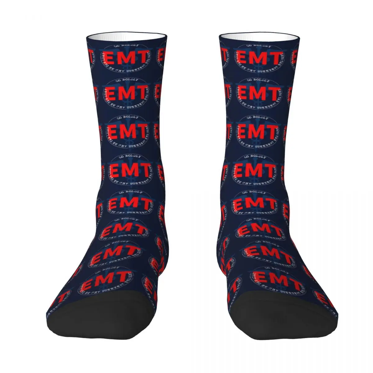 

Носки EMT Go Boldly Into The Darkness, чулки высокого качества в стиле Харадзюку, всесезонные длинные носки для мужчин и женщин, рождественские подарки