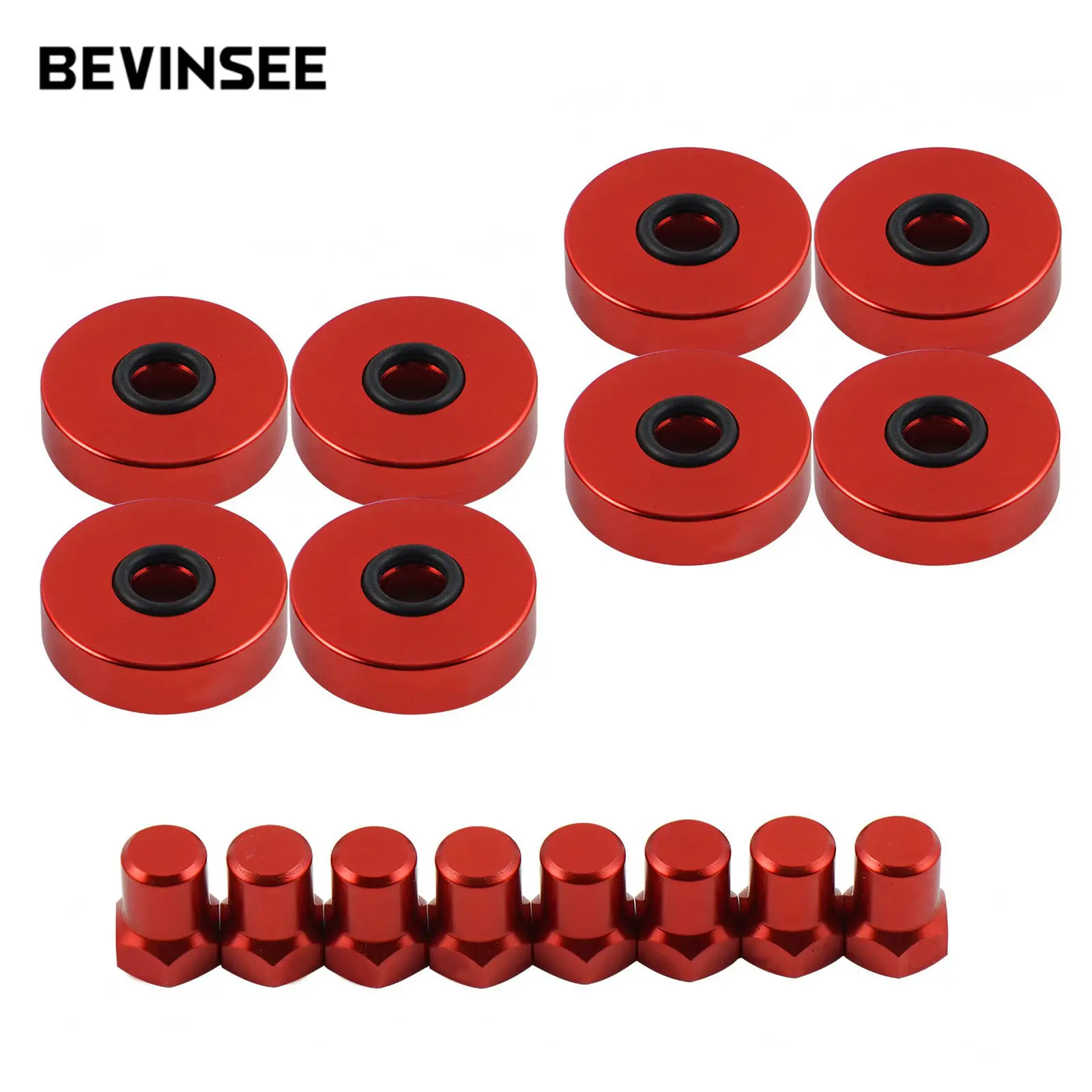 

BEVINSEE 16PCS Valve Cover Washer Seals Bolt Nuts Kit For Honda Acura Integra Civic Si Del Sol CRV B Series B16 B18 VTEC Engines