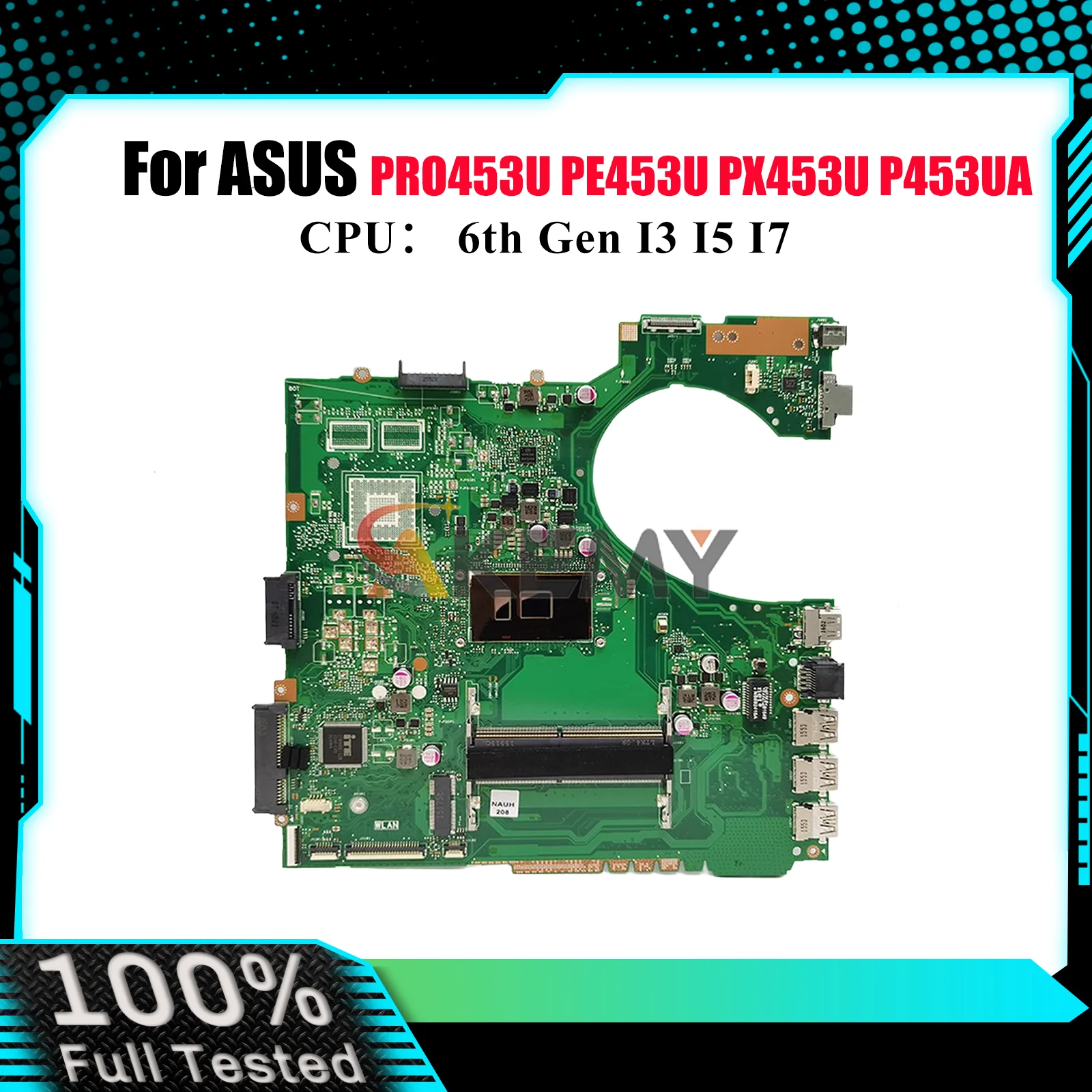 

P453UA Laptop Motherboard For ASUS ProArt PX453U PRO453U P453UJ PE453U P453UA P453U Mainboard W/ I3 I5 I7 CPU tests OK fast ship