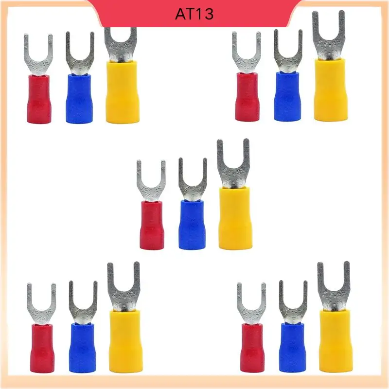 

AT13 1500 Pcs 22-16 16-14 12-10 AWG Insulated Fork Spade U-Type Wire Connector Electrical Crimp Terminal