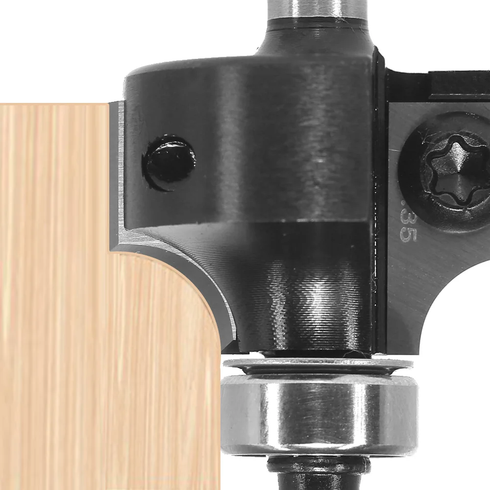 In-Tech Insert Style Carbide Corner Round End Mills 1/4 Radius 1/4 Shank Ruter Bit Woodworking Milling Cuttters