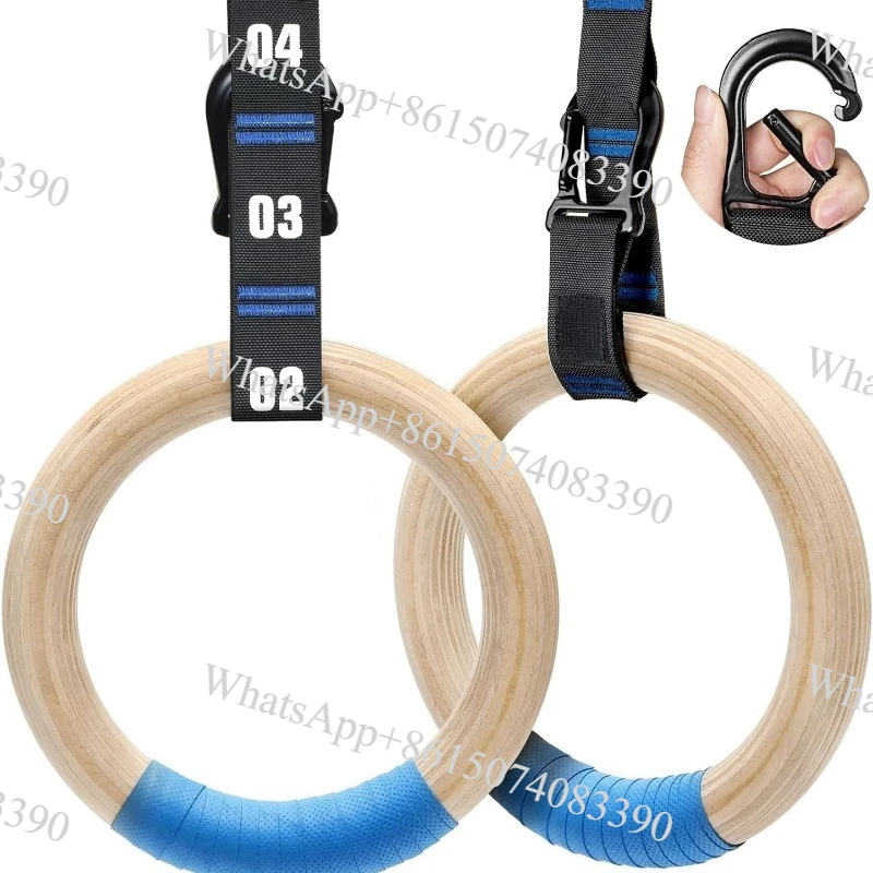 Birch Wood Gymnastic Rings for Home Workout, Heavy Duty