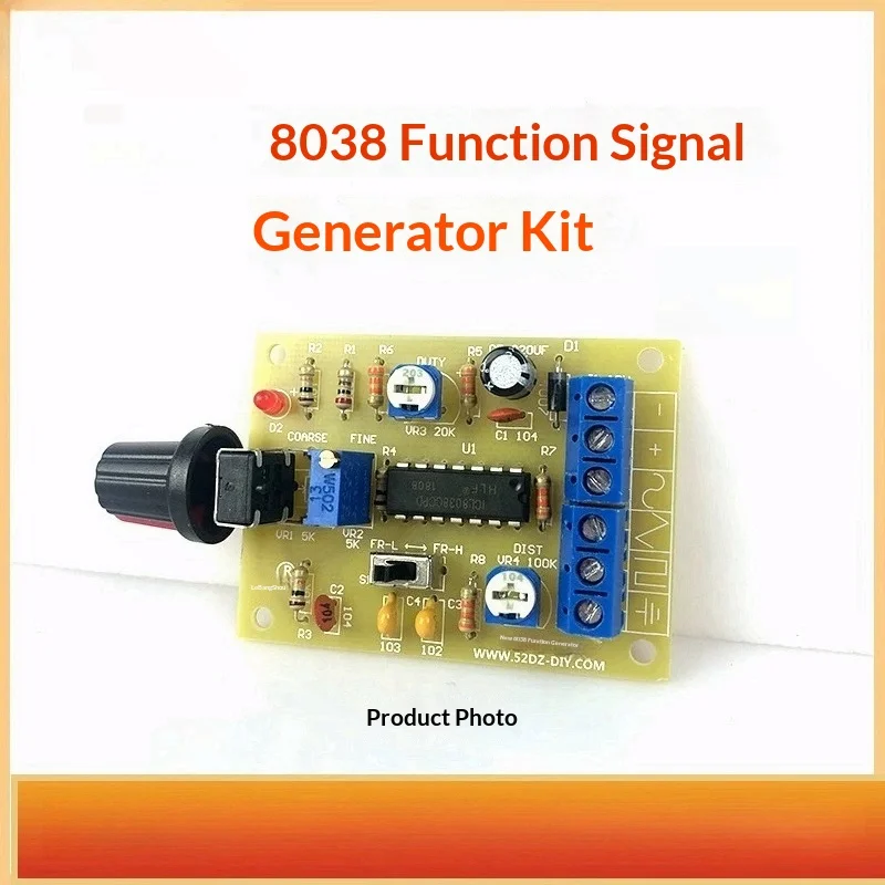 CL8038 Function Signal Generator Kit, Sine Wave Triangle Wave Square Wave Signal Electronic Fabrication DIY Parts