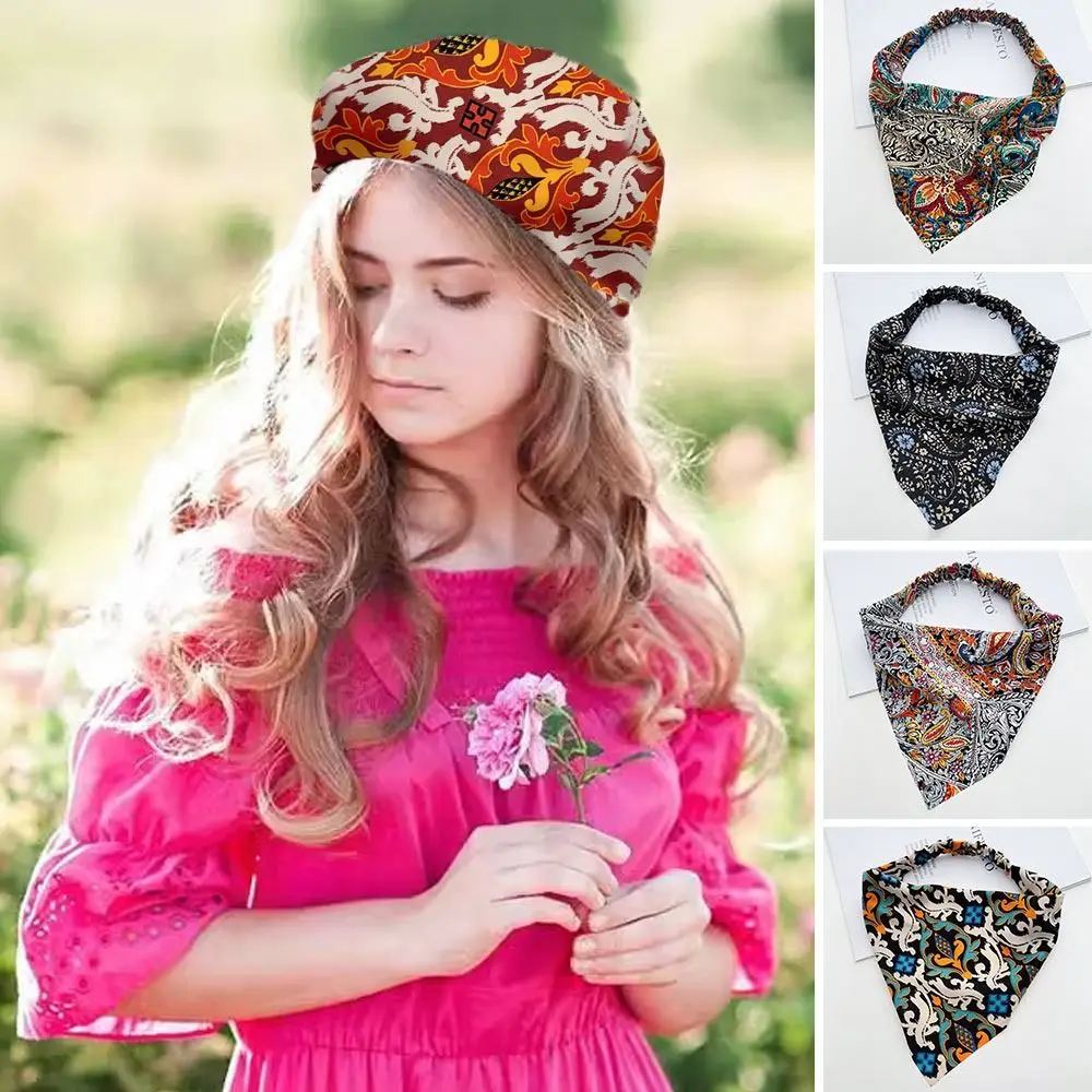 Floral Print Hair Scarf Fashion Bohemia Kerchief Headscarf Breathable Soft Hair Accessories Women