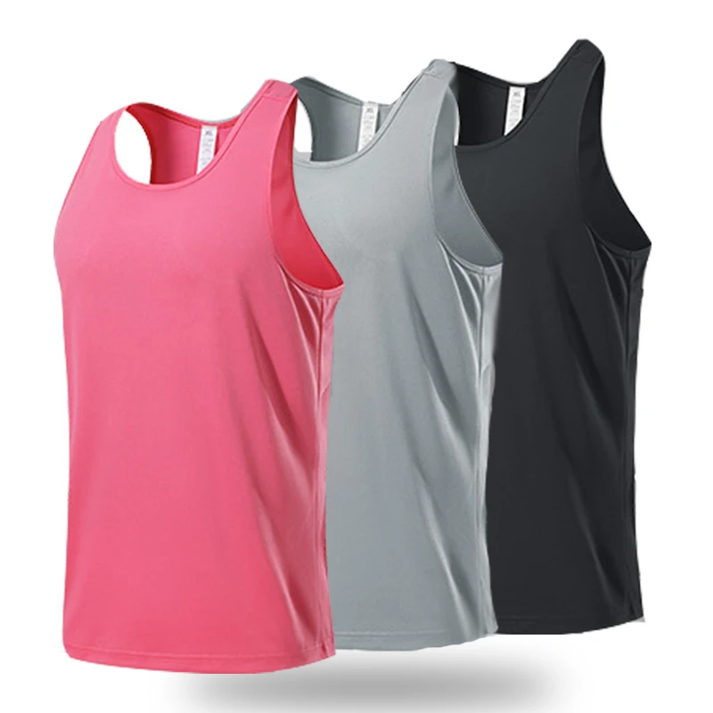 Heren Sportvest Outdoor Hardlooptraining Snelle Droge Fitness Tops Jogging Mouwloos Shirt Basketbal Racerback Singlets