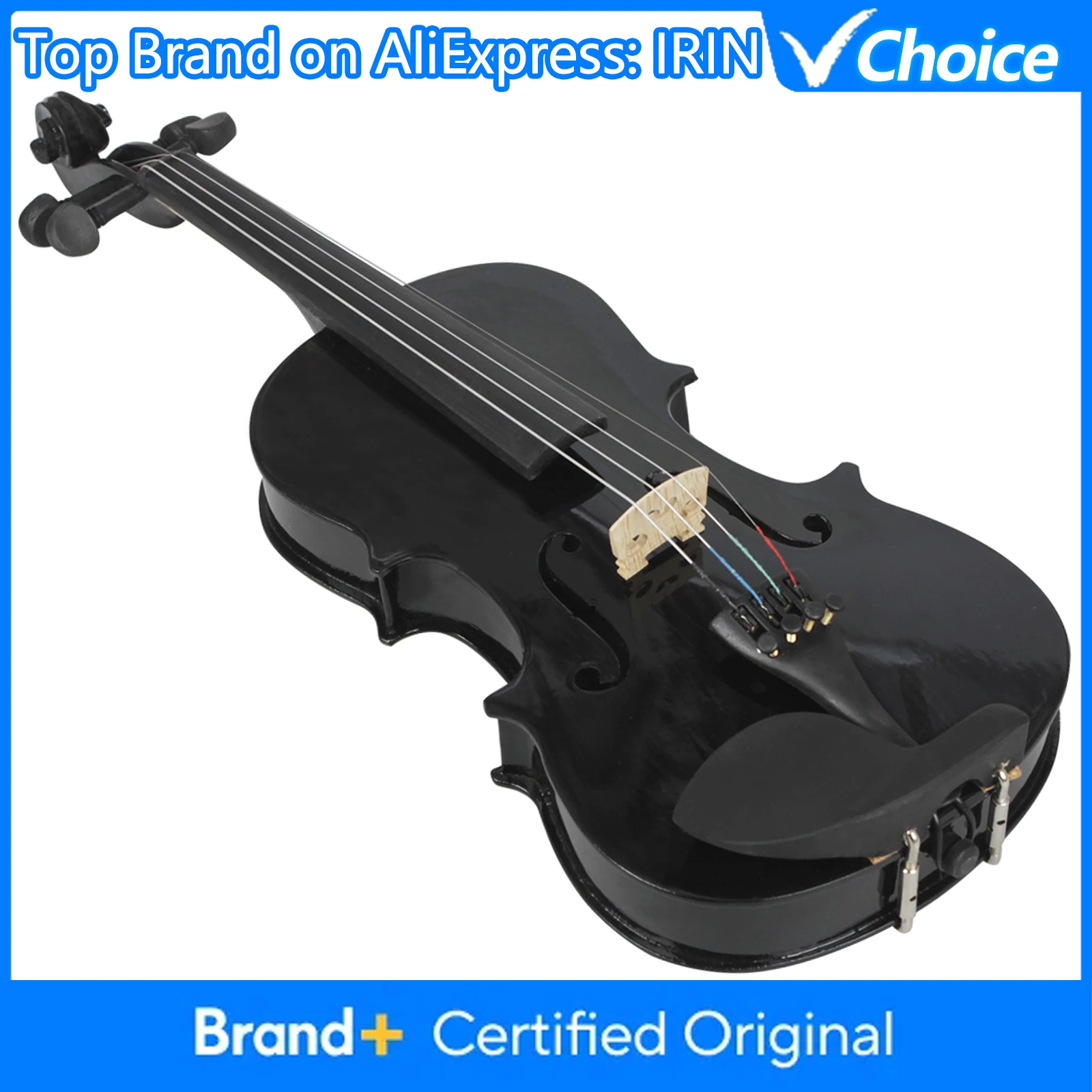 

IRIN Acoustic Violin Fiddle Suitable for Beginners Student Solid Wood Black Violin with Case Bow Accessories String Instrument
